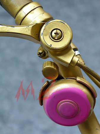 Pink-Tipped Brass Bike Handle Bars with Industrial Texture